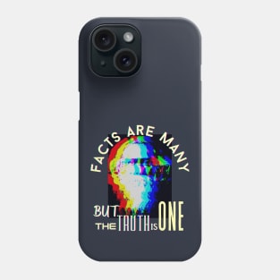 Tagore portrait art and quote: Facts are many, but the truth is one Phone Case