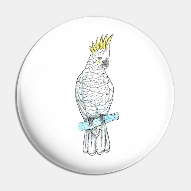 Sulphur-crested Cockatoo Pin by bangart