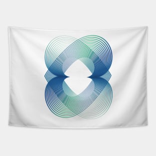 Geometric abstract blue Modern Tapestry