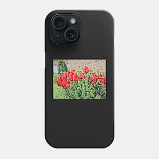 Valentines day Red tulips with love Phone Case