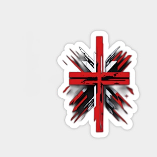 Abstract Minimalist Cool Symbol: Red Cross X Magnet