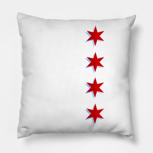 Chicago Flag Stars Vertical Pillow