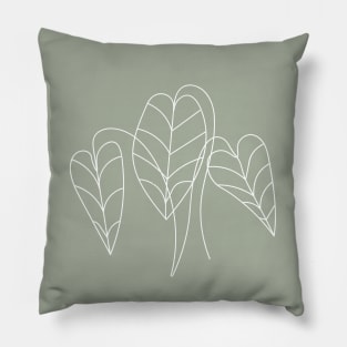Boho, Sage Green Decor, Line Art, Botanical Pillow