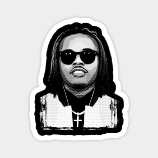 Gunna Pop Art Halftone Black and White Magnet