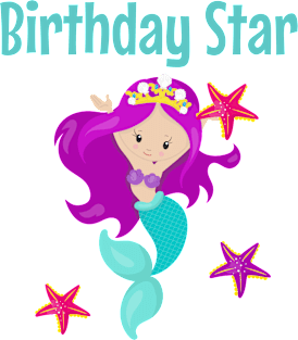 Mermaid Birthday Party Gifts Mermaid Party Favors Starfish Ocean Beach Pool Party Decor Magnet