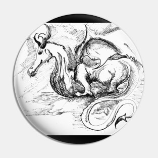 ink drawing - dragon 15/12/23 - vintage high fantasy inspired designs Pin