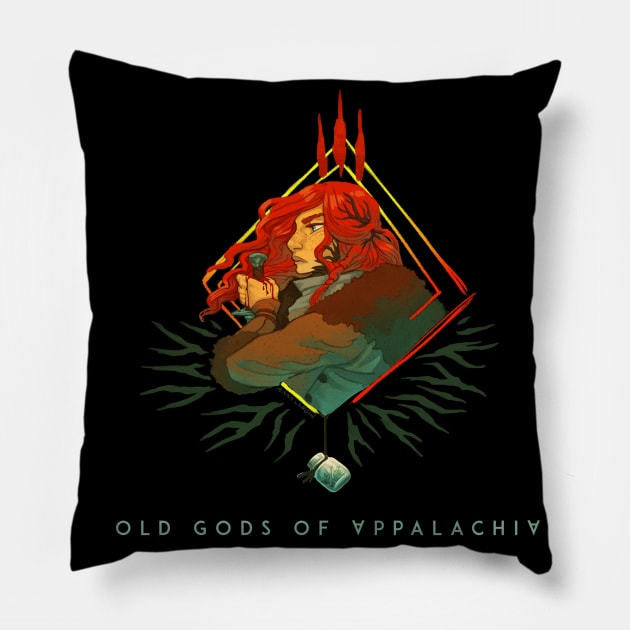 The Witch Queen in Profile Pillow by Old Gods of Appalachia