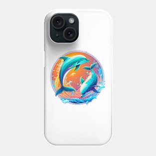 Duotone Dolphins Doing Tricks Phone Case