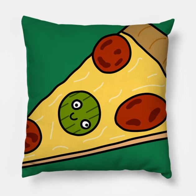 funny piece of pizza Pillow by kexa