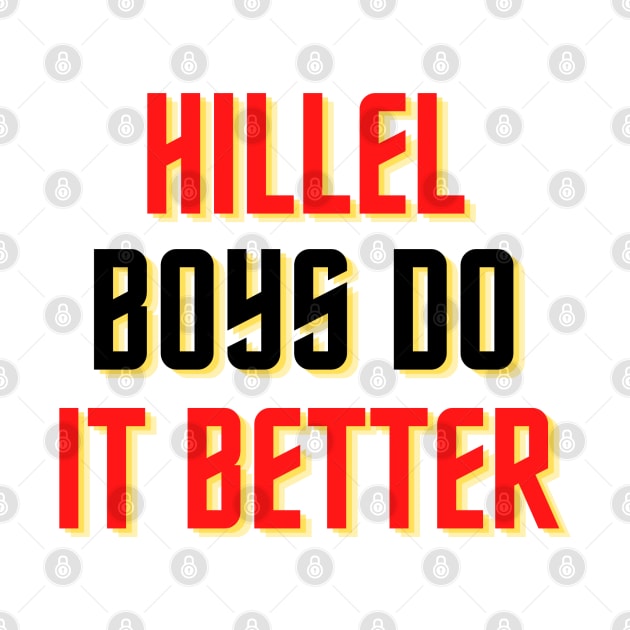 Hillel Boys Do It Better - Red, Gold & Black by stickersbyjori