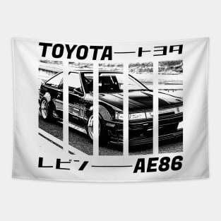 TOYOTA COROLLA AE86 LEVIN Black 'N White 3 Tapestry