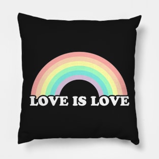 LOVE IS LOVE Pastel Rainbow Pride Month Pillow