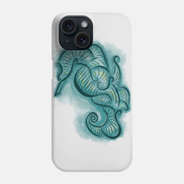 Blue Seahorse Phone Case by njonestees