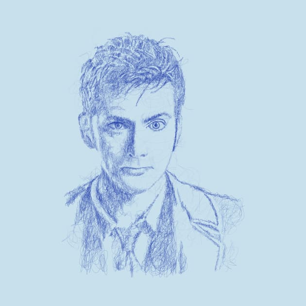 10th DOCTOR IN BLUE by KARMADESIGNER T-SHIRT SHOP