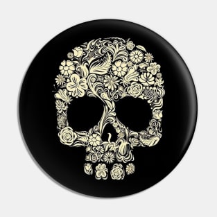 Floral Skull Pin