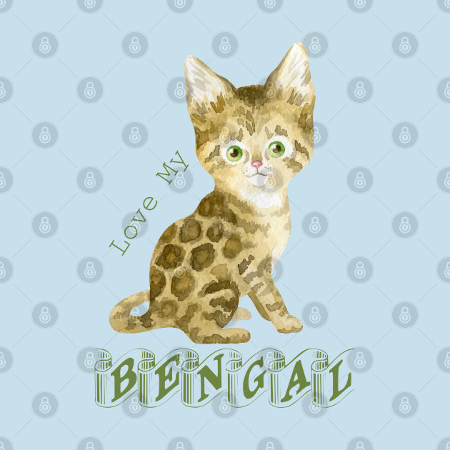 Discover Love my Bengal cat - Bengal Cat - T-Shirt
