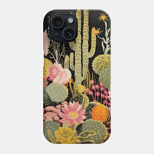 Night Cactus Garden Western Boho Phone Case