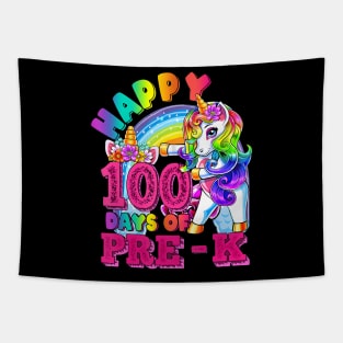 Dabbing Unicorn 100th Day Of School PreK Kid Girls Teacher Tapestry