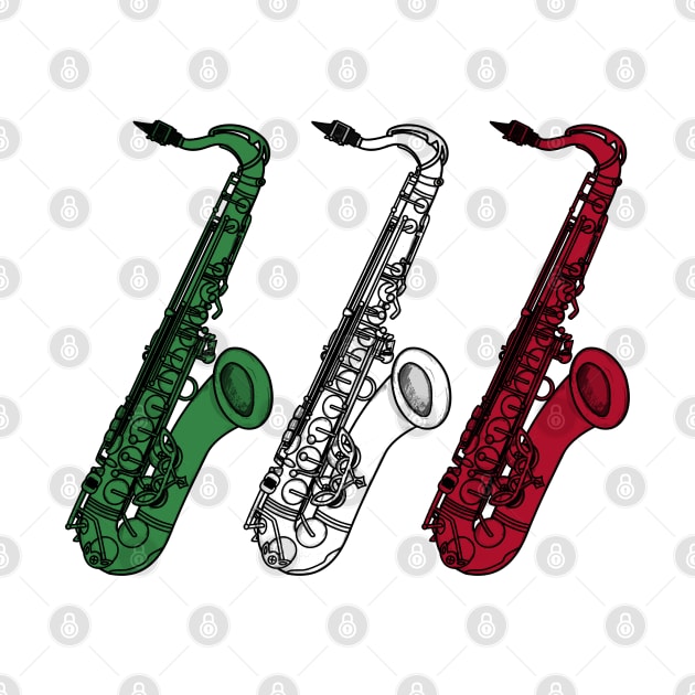 Saxophone Italian Flag Saxophonist Sax Player Italy by doodlerob