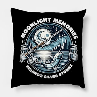 Moonlight Memories: Fishing's Silver Stories Pillow