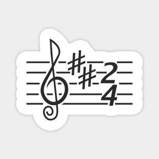 Notes music. Treble clef (black print) Magnet