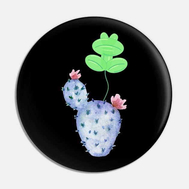 Purple Cactus Green Frog Balloon Pin by Toffee Waffle Art