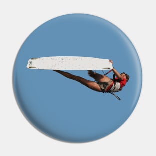 Kitesurfer Freestyle Action Color Illustration Pin