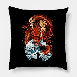 Kanagawa Dragon Pillow