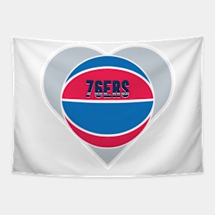 Heart Shaped Philadelphia 76ers Basketball Tapestry