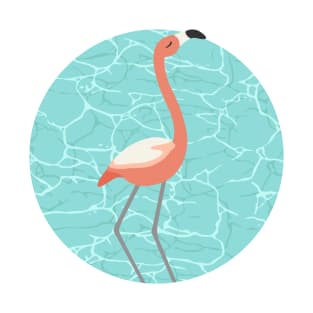 Pink flamingo posing in the distance T-Shirt