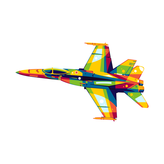 F/A-18 Hornet in Pop Art by wpaprint