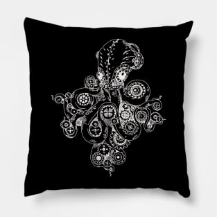 Retro Futurism Steampunk Adventure Octopus 2 Pillow