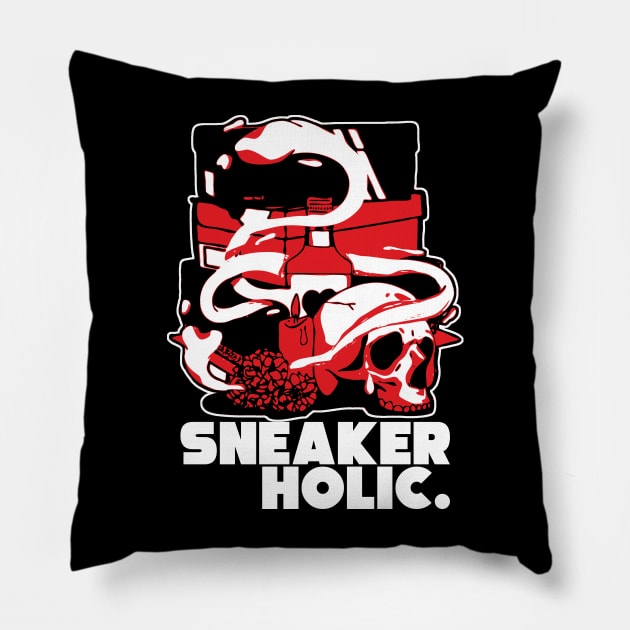 Sneaker Holic White Infrared Retro Sneaker Pillow by funandgames