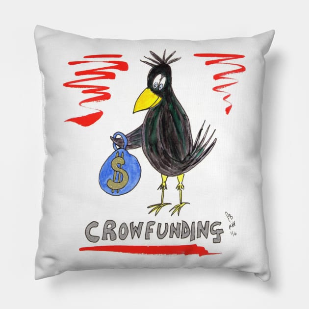 Crow Funding (v3) Pillow by MrTiggersShop