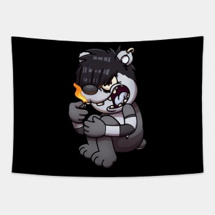 Goth Teddy Bear With Lighter Tapestry