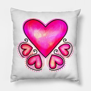 Valentines Day Pink Heart Pillow