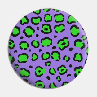 Green Leopard on Purple Pin