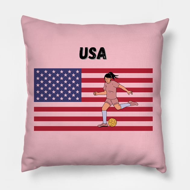 girl soccer Pillow by Diogomorgadoo