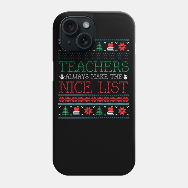 Funny Christmas Teacher Ugly Christmas Xmas Phone Case by mrsmitful01