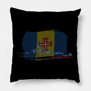 Scuba Diving shipwreck in Madeira - Corveta Afonso Cerqueira with the Madeira flag behind Pillow