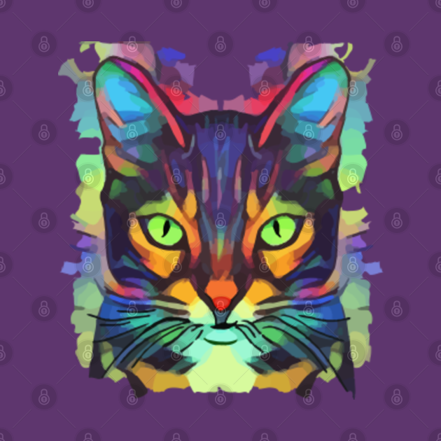 Abstract Cat Abstract Cat TShirt TeePublic