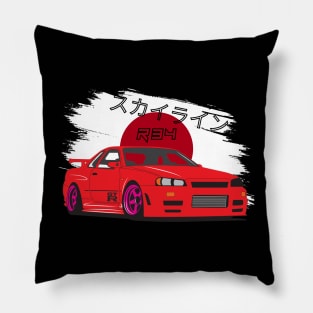 Skyline R34 illustration Pillow