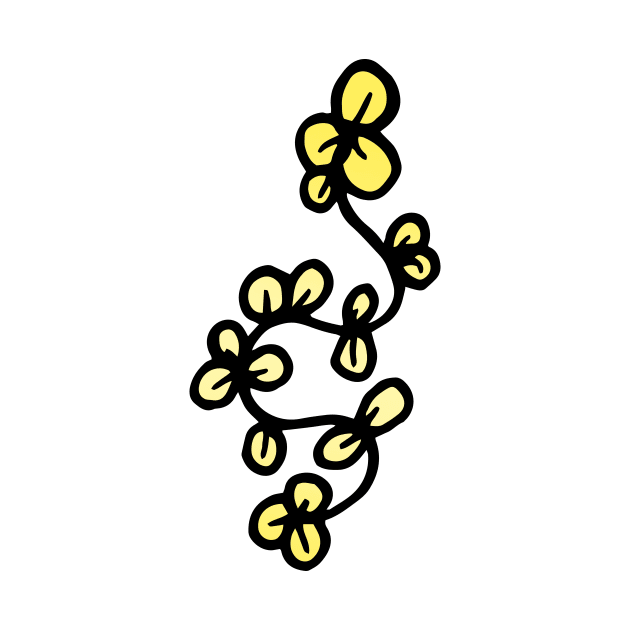 Abstract Yellow Flower Line Art by VANDERVISUALS