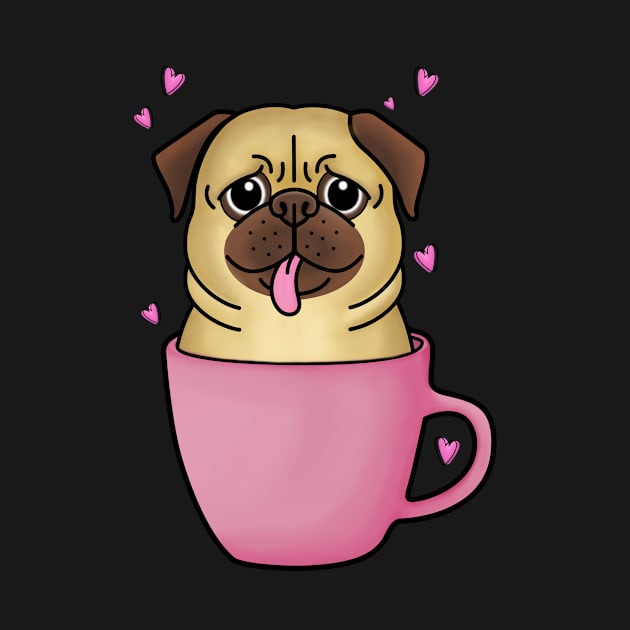 Pug in A Pink Mug by That's My Doggy