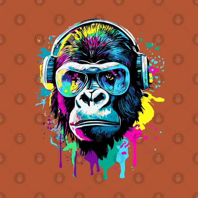 DJ Gorilla - Gorilla with Headphones by BigWildKiwi