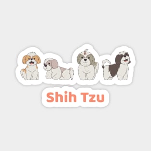 Cute Shih Tzu Dog Drawing Illustration Magnet