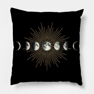 Moon phases and rays Pillow