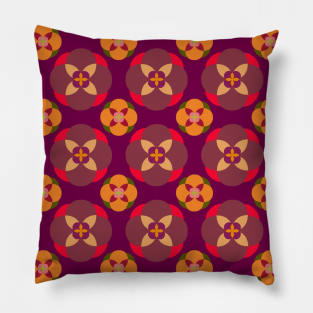 Maroon Floral Pattern Pillow