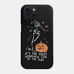 It's the Most Wonderful Time of The Year Halloween Spooky Halloween T, Cool Halloween Party T, Skeleton Tee, Pumpkin Skeleton Phone Case