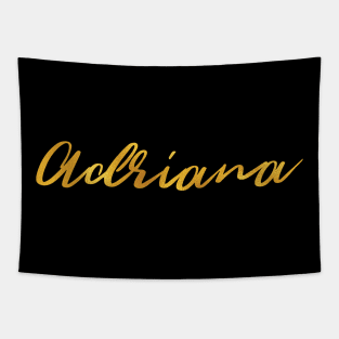 Adriana Name Hand Lettering in Faux Gold Letters Tapestry